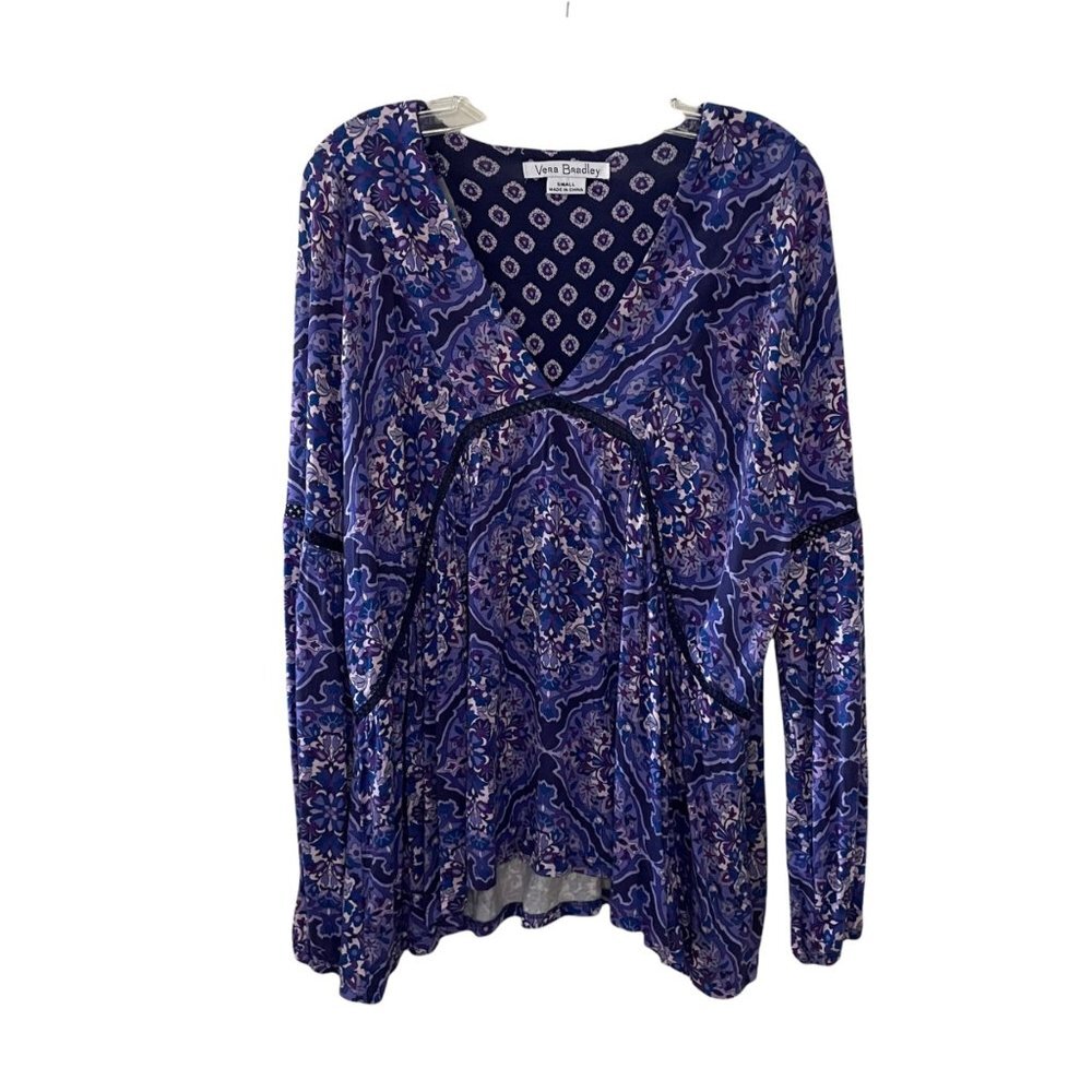 NWT Vera Bradley Purple Isabella Sleep Blouse Sml